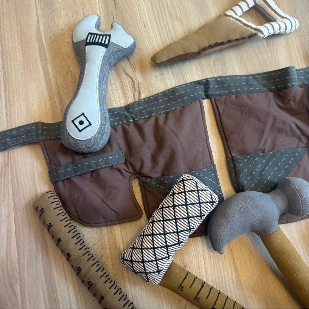 Land Of Nod Plush Stuffed Tool Belt Set - Picture 3 of 7